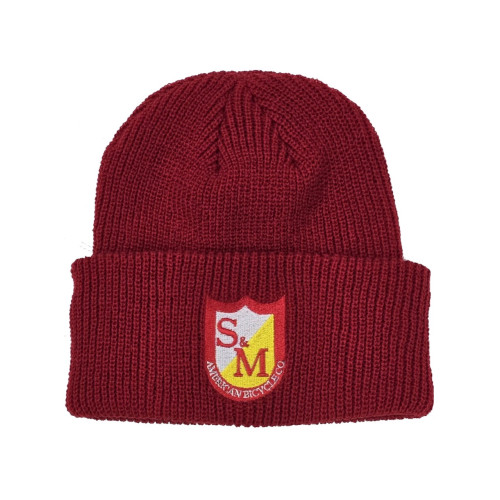S&M RIBBED Cuffed Beanie Red